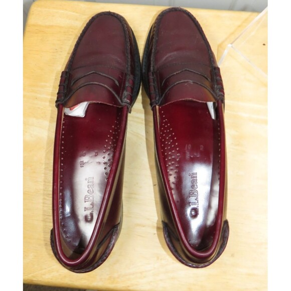 LL Bean Cordovan/Burgundy Beefroll Penny Loafers Size 10 D US